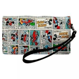 Disney‎ Mickey Mouse Comic Strip Wallet Wristlet Crossbody Purse